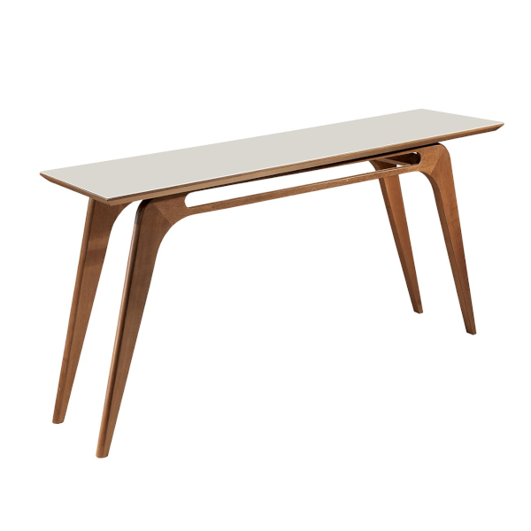 Aparador Tokyo - <p>Aparador com estrutura em MDF, pés em madeira maciça e tampo com MDF e vidro tingido sobreposto.</p>