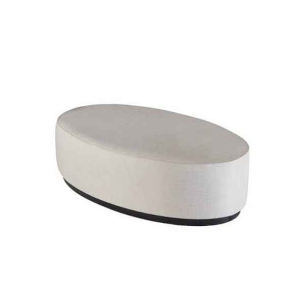 Banco Firenze - <p>Mesa/puff com estrutura interna em madeira estofado com base em madeira tingida de preto. Mesa acoplada giratória e mesa com tampo redondo e base tubular opcionais.</p>