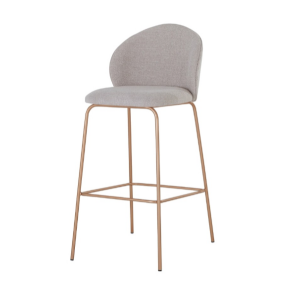 Banqueta Amelie - <p>Banqueta com base em metal, assento e encosto estofado.</p>