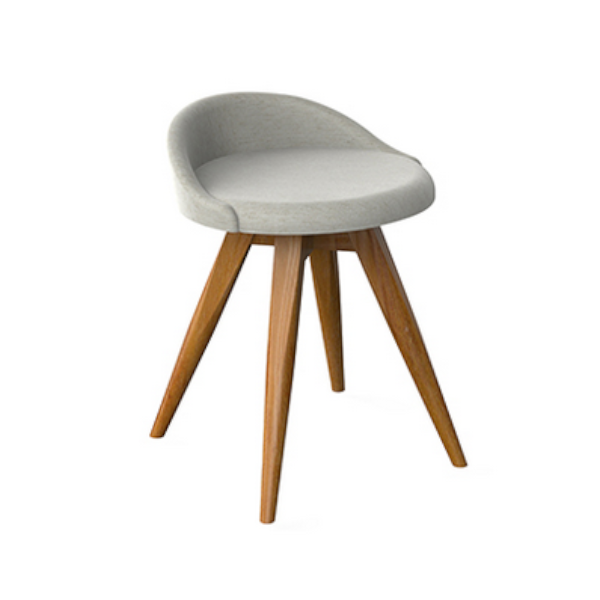 Banqueta Lucy baixa giratória - <p>Estrutura em madeira maciça de eucalipto com sistema giratório de movimento suave de alta resistência desenvolvido pela J.Marcon em aço e nylon. Apresenta concha em MDF ergonômico estofada com espuma de boa densidade e revestida com tecido.</p>
<p>Medidas (A x L x P)</p>
<p>55 x 40 x 44cm</p>