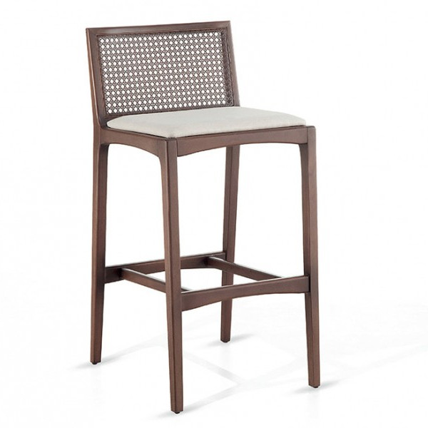 Banqueta Soft - <p>Banqueta com estrutura em madeira e assento/encosto em tela.</p>
<p>Opções de medida: Alta ou Baixa.</p>