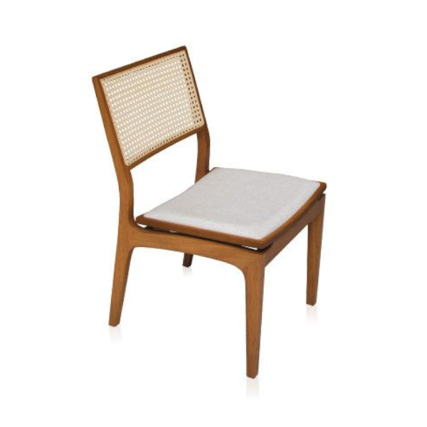 Cadeira Allegra - <p>Estrutura em madeira tingida ou laqueada.<br />
Encosto em palha e assento estofado.</p>
<p>Opção de produto com e sem braços</p>
