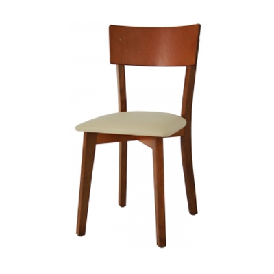Cadeira Amsterdam - <p style="text-align: justify;">Estrutura em madeira maciça vergada. A fixação das peças é feita com parafusos fenda Philips e cola PVA. O acabamento é aplicado no produto montado, com tingidor a base de resinas pigmentadas, selador e verniz PU.</p>
<p style="text-align: justify;">Opção de assento em madeira ou estofado.</p>