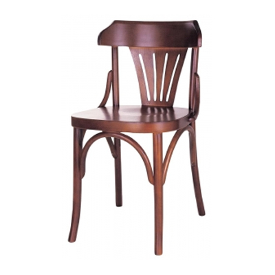 Cadeira Berlim - <p style="text-align: justify;">Estrutura em madeira maciça vergada. A fixação das peças é feita com parafusos fenda Philips e cola PVA. O acabamento é aplicado no produto montado, com tingidor a base de resinas pigmentadas, selador e verniz PU.</p>
<p style="text-align: justify;">Versão do produto com ou sem braço. O assento pode ser em madeira ou estofado.</p>