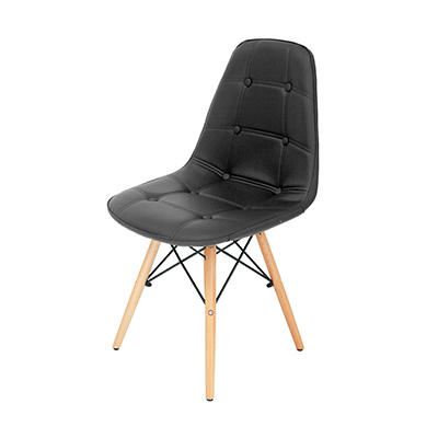 Cadeira DKR Botonê - <p style="text-align: justify;">Cadeira com assento em Polipropileno com estofado botonê. Pés em madeira.</p>
<p style="text-align: justify;">Disponível nas cores: Vermelha e Preta.</p>