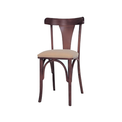 Cadeira Europa - <p class="Pdetail" style="text-align: justify;">Estrutura em madeira maciça vergada. A fixação das peças é feita com parafusos fenda Philips e cola PVA. O acabamento é aplicado no produto montado, com tingidor a base de resinas pigmentadas, selador e verniz PU.</p>
<p class="Pdetail" style="text-align: justify;">Assento tem a opção de madeira ou estofado.</p>