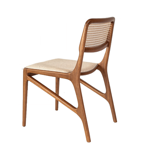 Cadeira Minas - <p>Cadeira com estrutura em madeira, assento estofado e encosto em palha natural.</p>
<p>MEDIDAS: L. 480MM | A. 800MM | P. 580MM</p>