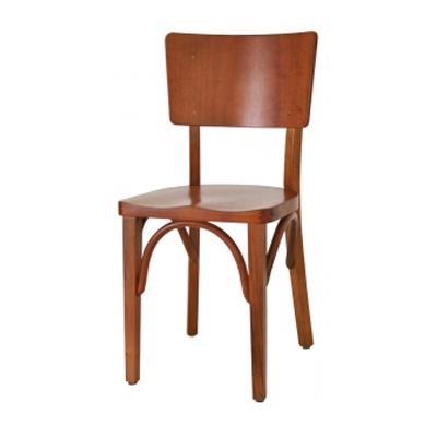 Cadeira Society - <p style="text-align: justify;">Estrutura em madeira maciça vergada. A fixação das peças é feita com parafusos fenda Philips e cola PVA. O acabamento é aplicado no produto montado, com tingidor a base de resinas pigmentadas, selador e verniz PU.</p>