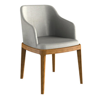 Cadeira Zara c/ braços - <p>Cadeira com estrutura em madeira, assento e encosto estofados com acabamento em matelassê nas costas.</p>