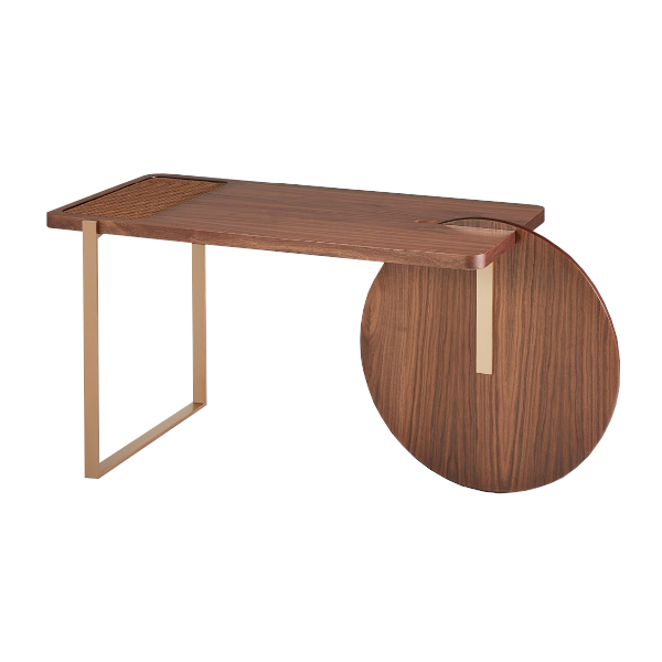 Carro bar Platô - <p>Carro bar com estrutura metálica com pintura, tampos em MDF revestidos com lâmina, detalhe em palha natural.</p>
<p>Medidas: 60,5 x 133,5 x 54cm (A x L x P)</p>