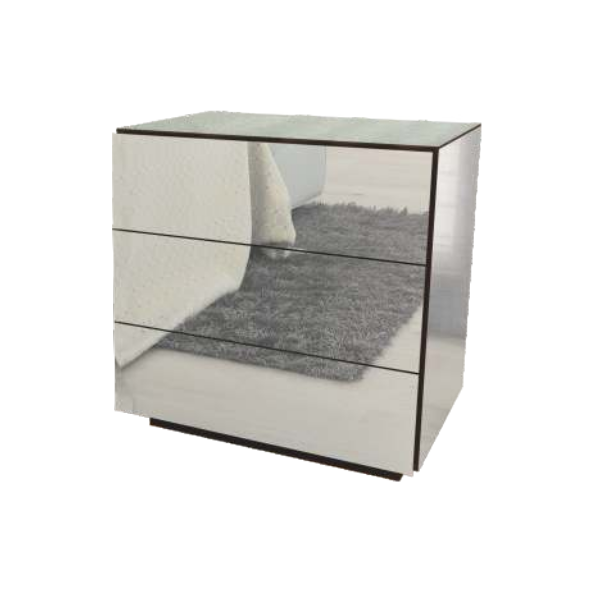 Criado Future - <p>Criado com estrutura em MDF e acabamento em espelhos. Interior, costas e bordas com lacas.</p>