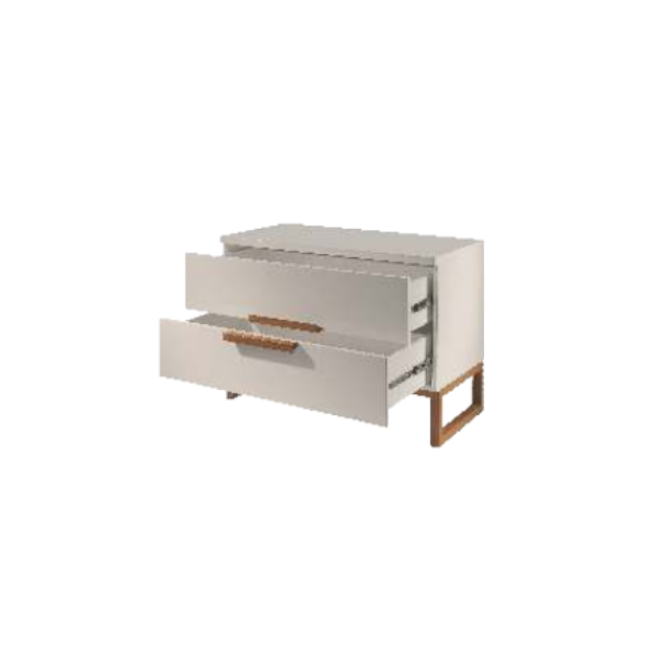 Criado Savana - <p>Criado com estrutura em MDF e acabamento em laca ou laminado. Pés em madeira.</p>
<p><strong>Produto disponível em duas medidas.</strong></p>