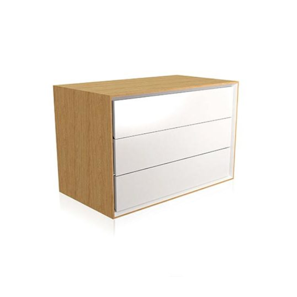 Criado Van - <p>Criado com estrutura, pés e acabamento em madeira maciça ou laca.</p>
<p>Configurações disponíveis:</p>
<p>2 nichos e 1 gaveta;<br />
1 nicho e 2 gavetas;<br />
3 gavetas.</p>