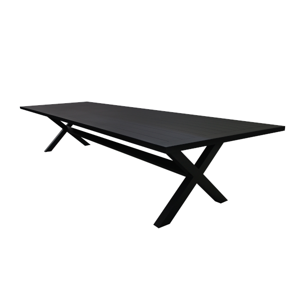 Mesa Aspen tampo alumínio - <p>Mesa com estrutura em alumínio e tampo em alumínio ripado.</p>
<p>Medidas:</p>
<p>220 x 110 x 75cm (P x L x A)<br />
300 x 100 x 75cm (P x L x A)</p>