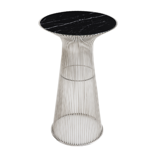 Mesa Bistrô Platner - <p>Mesa bistrô com estrutura em aço inox, tampo em diversas opções e acabamento em pintura metalizada.</p>