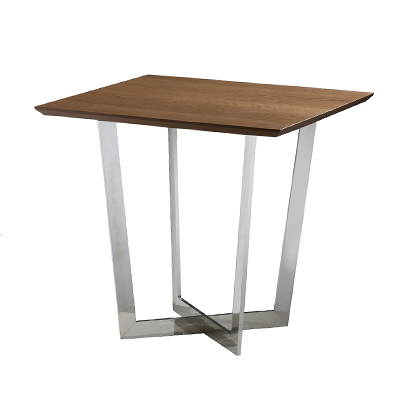 Mesa de Apoio Clip - <p style="text-align: justify;">Mesa de apoio com estrutura em tubo de alumínio polido 50 x 13mm. Tampo em MDF 25mm laqueado ou laminado em carvalho.</p>