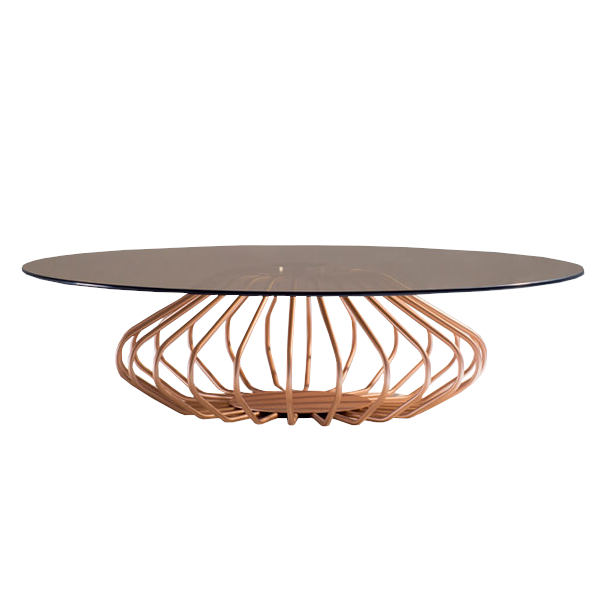 Mesa de centro Agave - <div class="produto-descricao wow animated" data-wow-delay=".9s">
<div class="produto-descricao wow animated" data-wow-delay=".9s">
<div class="produto-descricao wow animated" data-wow-delay=".9s">A coleção foi inspirada nas folhas da planta Agave. A personalidade da mesa fica por conta da base das peças compostas por perfis em tudo de aço com pinturas metalizadas, cujos ângulos fazem referência à forma e a disposição radial das folhas da Agave. A mesa de centro apresenta opção em tampo de vidro bronze.</div>
</div>
</div>
<p>Medidas: 32 x 1000 / 1200 (A x D)</p>