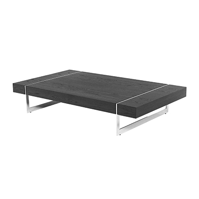 Mesa de Centro Indra - <p style="text-align: justify;">Mesa de centro com estrutura em inox polido e tampo em madeira.</p>