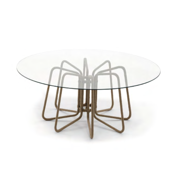 Mesa de centro Inverse - <p>Mesa de centro com estrutura em corda Náutica. Tampo em madeira cumaru.</p>
