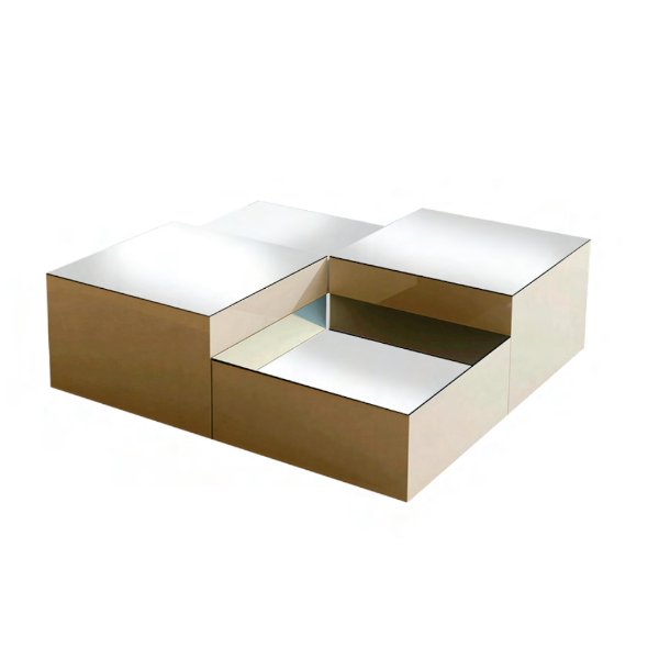 Mesa de centro modular Florata - <p>Mesa de centro com estrutura e tampo em MDF. Acabamento laqueado, revestido com lâmina natural de madeira ou espelhado (no tampo).</p>