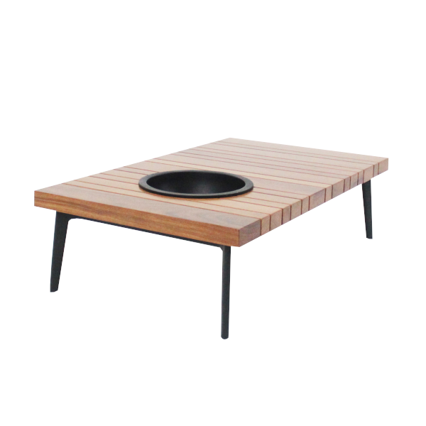Mesa de centro Orione - <p>Mesa de centro com estrutura em madeira. Tampo com espaço para balde.</p>
<p>Medidas: 120 x 70 x 33cm (P x L x A)</p>