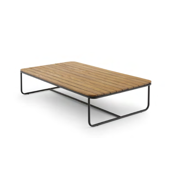 Mesa de centro Tear - <p>Mesa de centro com estrutura em metal e pintura eletrostática. Tampo em madeira cumaru.</p>
