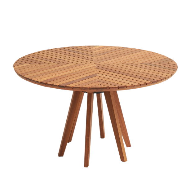 Mesa de Jantar Brasília - <p>Mesa de jantar com estrutura em alumínio e tampo em madeira cumaru.</p>