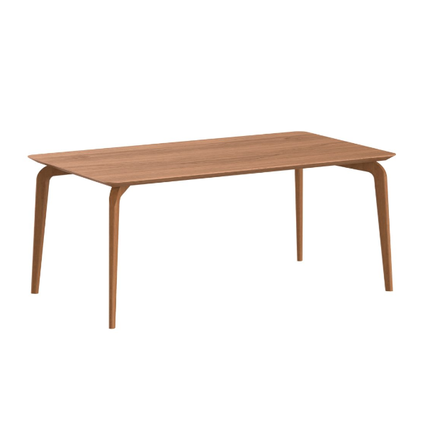 Mesa de jantar Plana - <p>Tampo em MDF no sistema tamburato (painel semi-oco, composto na parte externa por 2 chapas de MDF, coladas e prensadas sobre uma estrutura interna) com espessura de 37mm com bordas usinadas com chanfro em 60° que apresenta um efeito de “borda infinita”. O tampo formato Canto Garrafa, permite acabamento em laca, vidro colado ou laminado madeira.</p>
<p>Pernas em madeira maciça de eucalipito, permite acabamentos de madeira.</p>
<p>Diversas medidas disponíveis.</p>