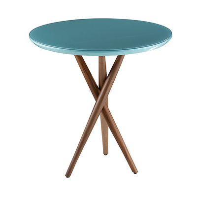 Mesa Lateral Barcelona - <p style="text-align: justify;">Mesa Lateral com pés em madeira jequitibá com opção de tampo em MDF laqueado, vidro 4mm pintado colado ou espelho prata.</p>