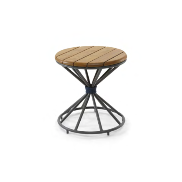 Mesa lateral New York - <p>Mesa lateral com estrutura em corda Náutica. Tampo em madeira cumaru.</p>