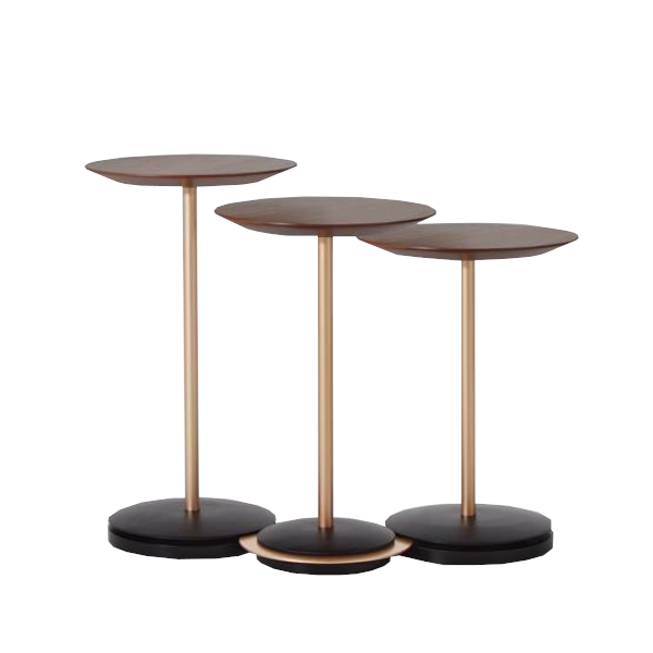 Mesa lateral Orbe - <p>Mesa lateral com base em madeira maciça tingida de preto, haste em metal, tampo em lâmina natural ou laminado sintético.</p>
<p>Medidas:</p>
<p>Alta: 55 x 30 x 30cm (A x L x P)<br />
Média: 50 x 30 x 30cm (A x L x P)<br />
Baixa: 45 x 30 x 30cm (A x L x P)</p>