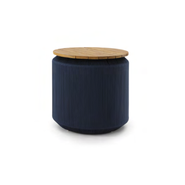 Mesa lateral Ring - <p>Mesa lateral com estrutura em corda Náutica. Tampo em madeira cumaru.</p>