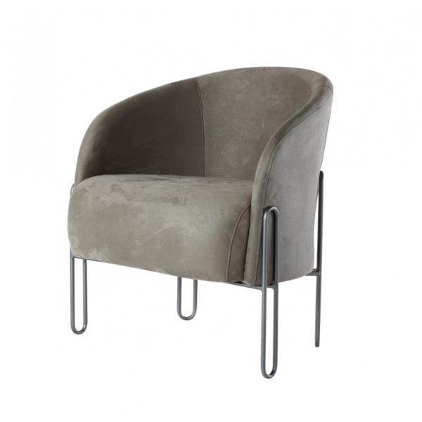 Poltrona Moon - <p>Poltrona com base em metal, assento e encosto estofado.</p>