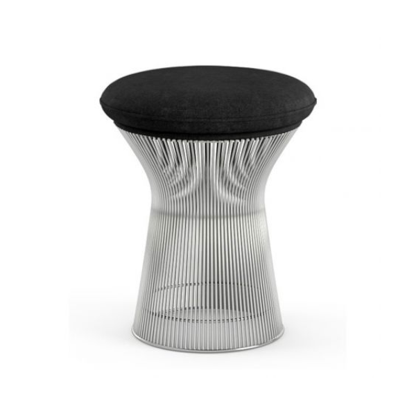 Puff Platner - <p>Cadeira com estrutura em aço inox, assento estofado.</p>