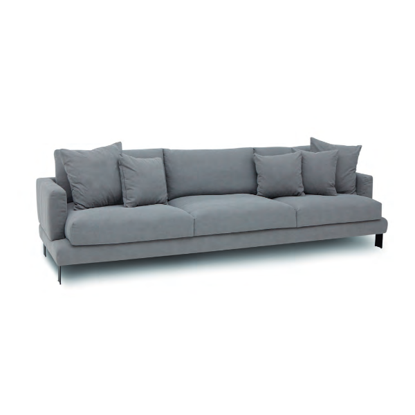 Sofá Fole - <p>Sofá com base em aço carbono, assento e encosto com almofadas soltas.</p>
<p>Medidas: L x P x A cm</p>
<p>Diversas medidas disponíveis.</p>