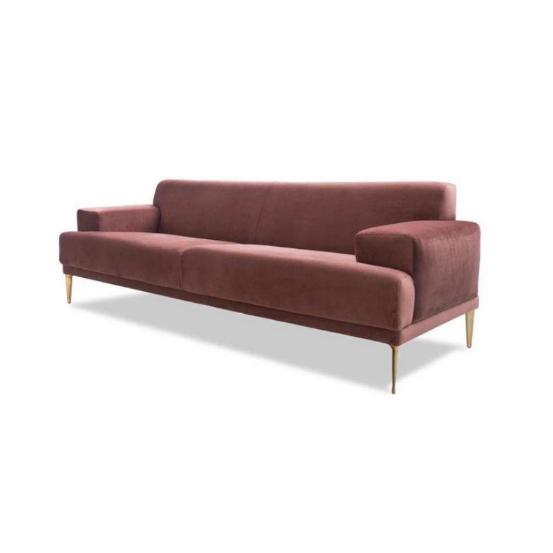 Sofá Zêlo - <p>Linhas simples, braços largos, desenho levemente arredondado em todas suas faces completam o design atemporal do sofá Zêlo, seus pés metálicos com 18cm de altura finalizam a leveza do modelo.</p>